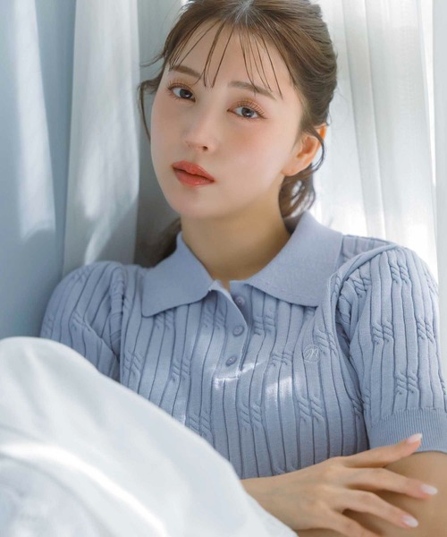 Noela ニット セーター ケーブルポロニット レディース