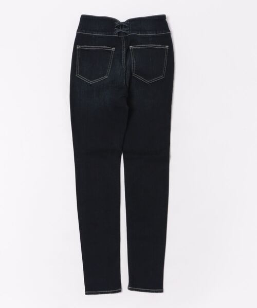 [GYDA] повреждение обработка Denim брюки MEDIUM индиго голубой женский 