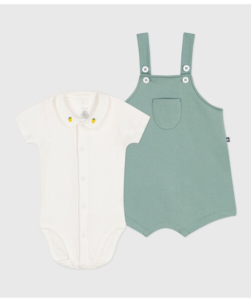 プチバトー2点セット　Tシャツ　オーバーオール PETIT BATEAU サロペット オーバーオール ベビー2点セット