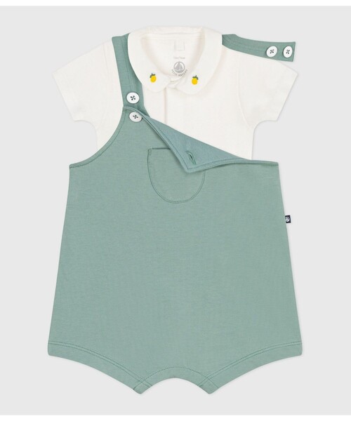 プチバトー2点セット　Tシャツ　オーバーオール ベビー2点セット｜ベビー服・子供服通販のPETTIT BATEAU【公式】
