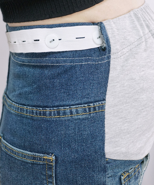 [Mela] ботинки cut Denim брюки M черный женский 