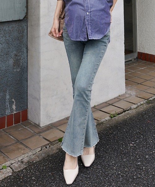 [Mela] ботинки cut Denim брюки M черный женский 