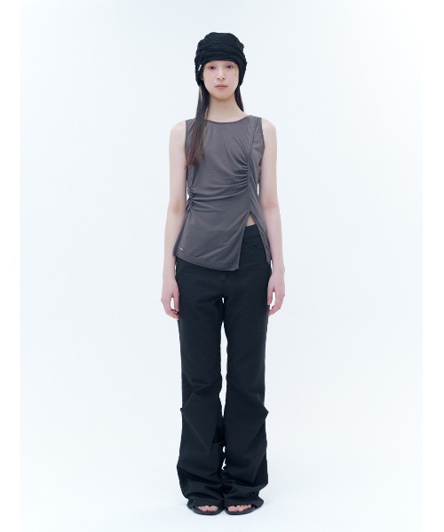 Miseki SEOUL パンツ Cotton shirring bootscut pants