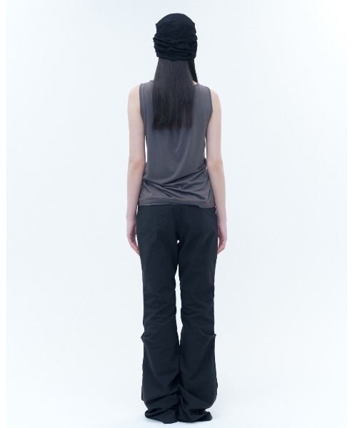◆MISEKI SEOUL◆ Cotton shirring bootscut pants BLACK MSK252 Miseki seoul】Shirring bootscut pants | OUR BRAND,Miseki