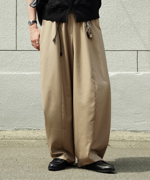 Bleme ワイドパンツ パンツ ワイド イージーパンツ ベルトループ付き