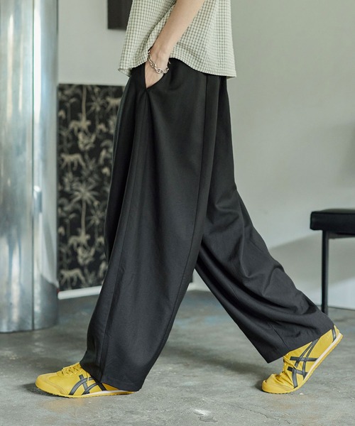 Bleme パンツ ワイド イージーパンツ ベルトループ付き メンズ