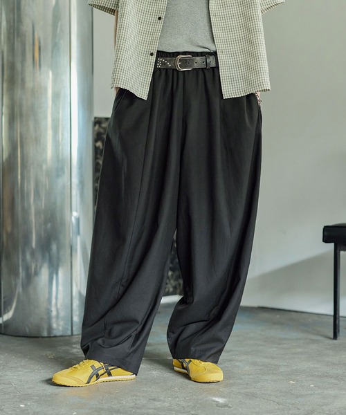 Bleme ワイドパンツ パンツ ワイド イージーパンツ ベルトループ付き