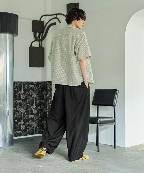 Bleme パンツ ワイド イージーパンツ ベルトループ付き メンズ