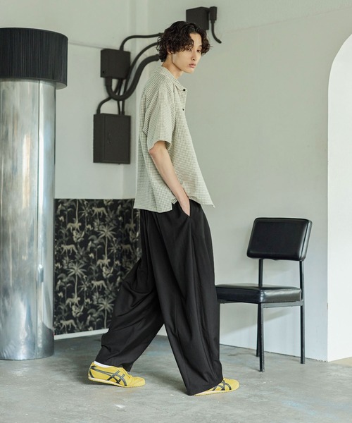 Bleme パンツ ワイド イージーパンツ ベルトループ付き メンズ