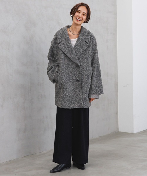 「LEPSIM」 チェスターコート FREE グレー レディース_画像7
