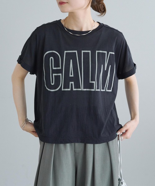 tシャツ コットンナイロンシアーロゴTシャツ レディース