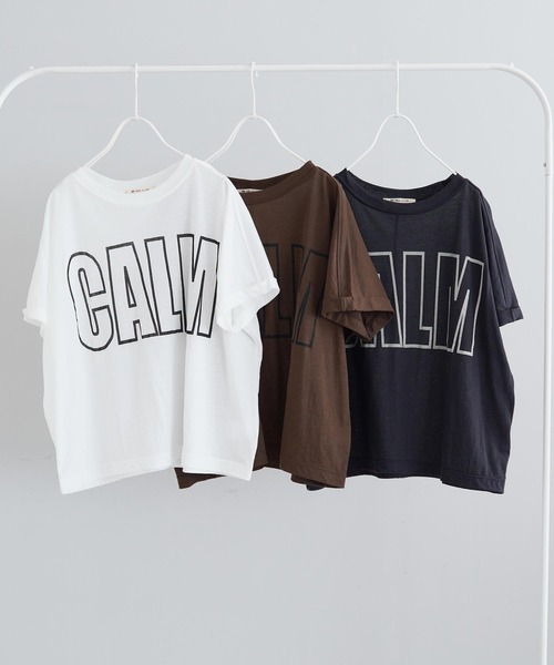 PUAL CE CIN グレー ロゴTシャツ 半袖 pual ce cin tシャツ コットンナイロンシアーロゴTシャツ