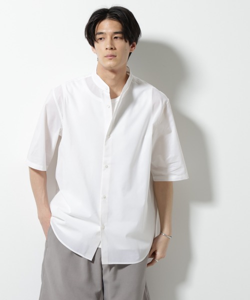 バンドカラー シャツ（NANO universe）（サイズ（S/M/L）：S）の