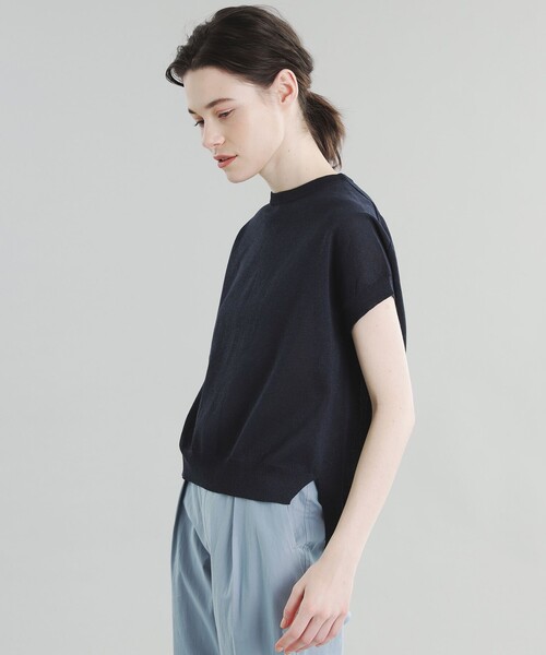 「MACKINTOSH PHILOSOPHY」 半袖ニット 2 ダークネイビー レディース