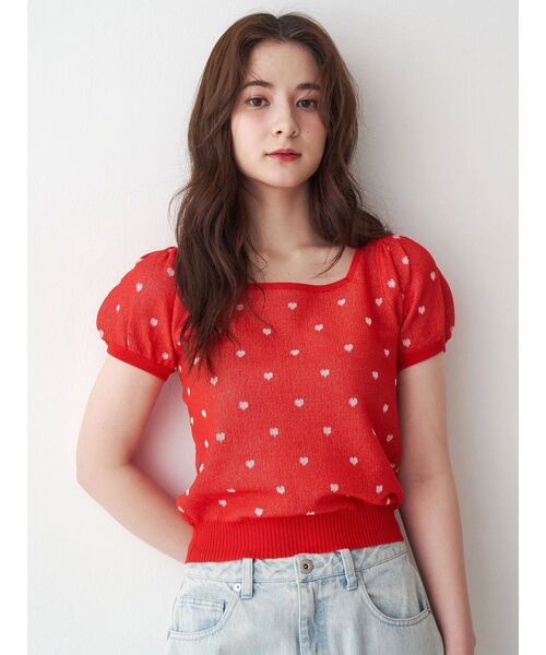 tシャツ ハートニット レディース BEAMS HEART ニット セーター / ドット ジャカード レディース