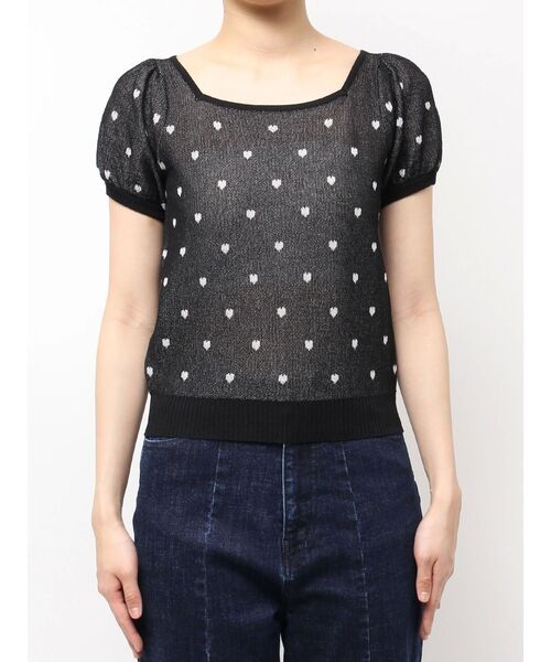 tシャツ ハートジャガードコンパクトニット レディース CALNAMUR tシャツ ハートジャガードコンパクトニット レディース