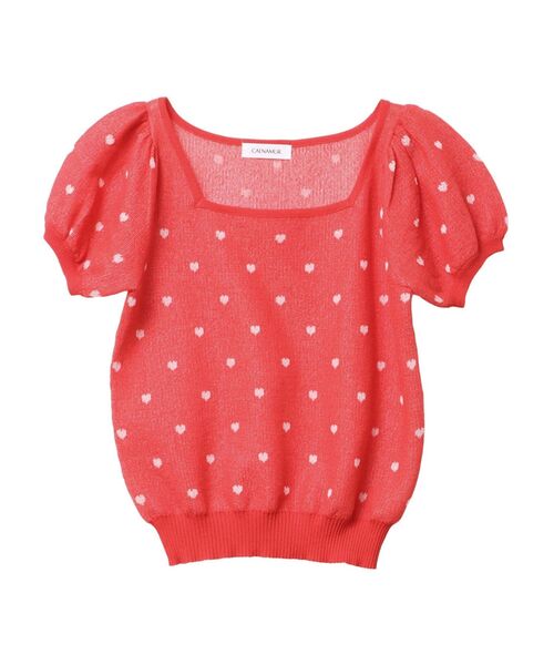 tシャツ ハートジャガードコンパクトニット レディース CALNAMUR tシャツ ハートジャガードコンパクトニット レディース