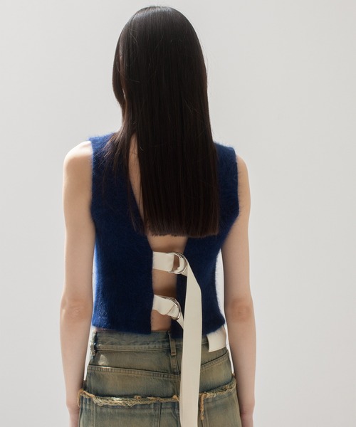 「leinwande」 ニットベスト ONE SIZE ネイビー レディース