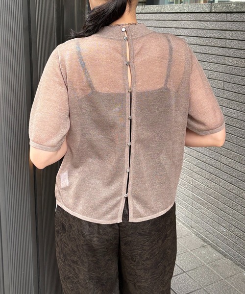 ニット セーター 「＆g'aime」バックデザインニット　Back Design Knit レディース