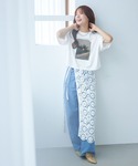 スカート 夏 クロシェラップオーバースカート ...の詳細画像3