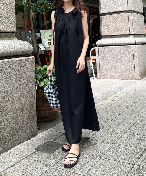 NILI LOTAN オープンバック ワンピース【関税なし】 バックオープンレースラインOP（マキシ丈/ロングワンピース