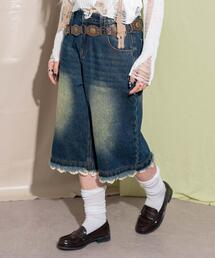 ジーンズ デニム デニムパンツ DISPARK/「25年春夏新作」ウォッシュドレースデニムハーフパンツ レディース｜ZOZOTOWN Yahoo!店
