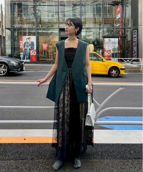 スカート LAYERED LACE PLEATS SKIRT Ameri（アメリ） スカート LAYERED LACE PLEATS SKIRT : ZOZOTOWN