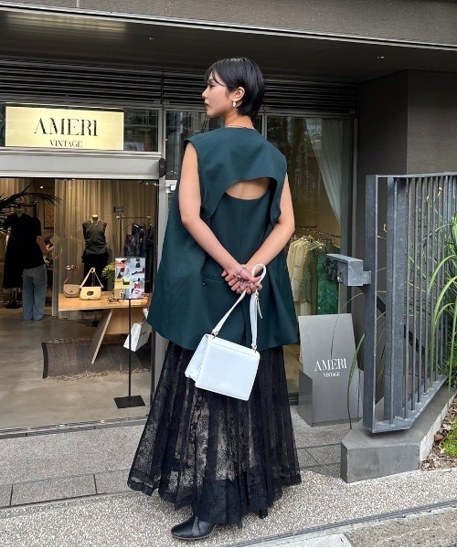 Ameri プリーツスカート Ameri（アメリ）の「PLEATS SUSPENDER SKIRT（スカート）」 - WEAR