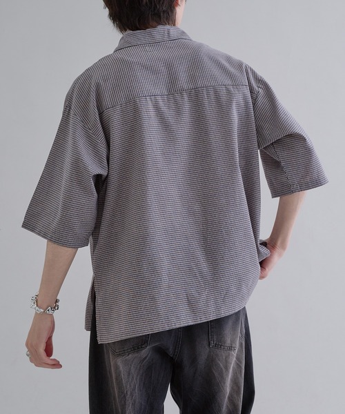 HOPE Stockholm オープンカラーシャツ チェック 半袖 専用 epnok シャツ オープンカラー半袖チェックシャツ メンズ レディース