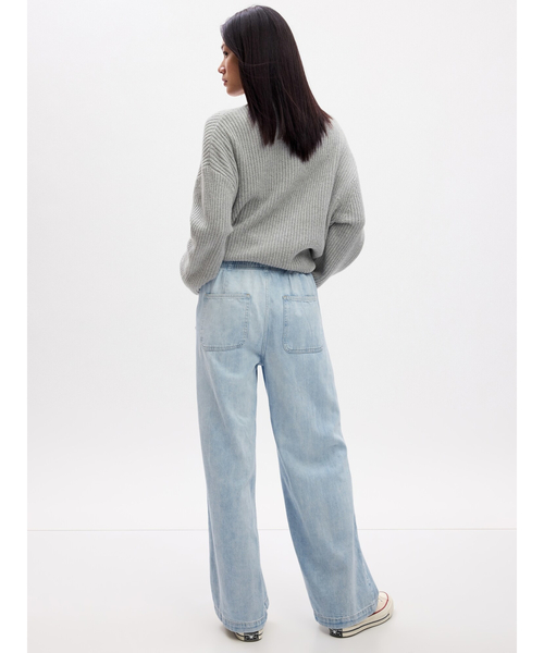 「GAP」 加工デニムパンツ S ライトインディゴブルー レディース