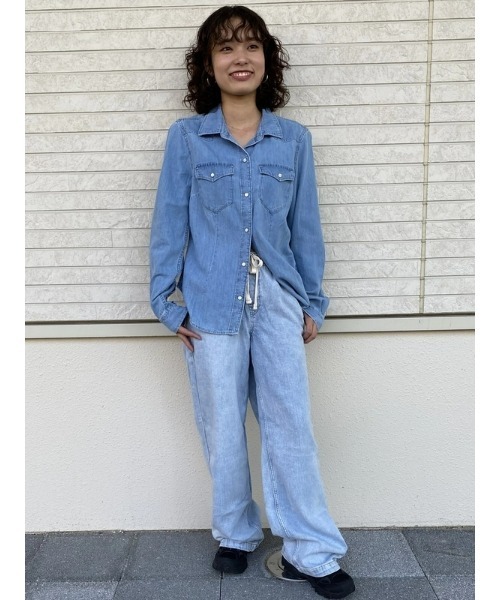 「GAP」 加工デニムパンツ S ライトインディゴブルー レディース