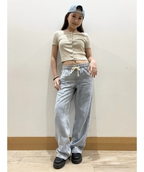 「GAP」 加工デニムパンツ S ライトインディゴブルー レディース