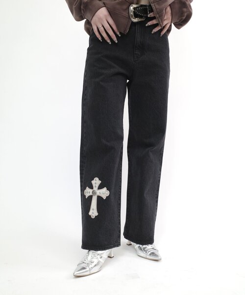 「WHO'S WHO gallery」 デニムパンツ SMALL サックスブルー レディース
