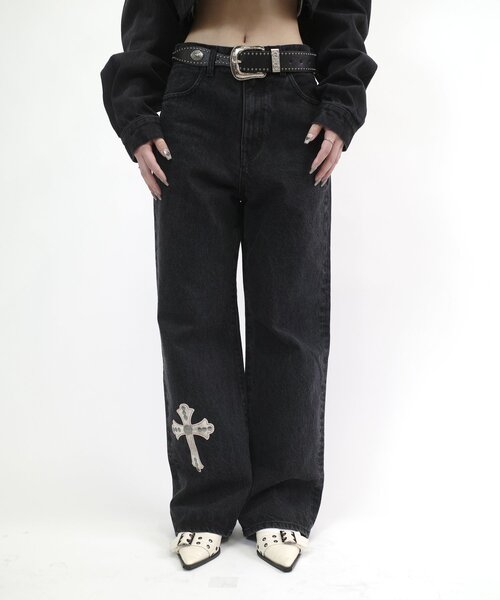 「WHO'S WHO gallery」 デニムパンツ SMALL サックスブルー レディース