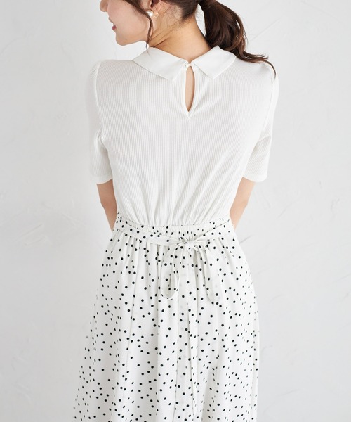 「tocco closet」 ドッキングワンピース M オフホワイト レディース_画像5