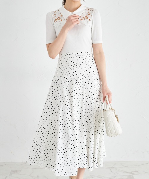 「tocco closet」 ドッキングワンピース M オフホワイト レディース_画像6