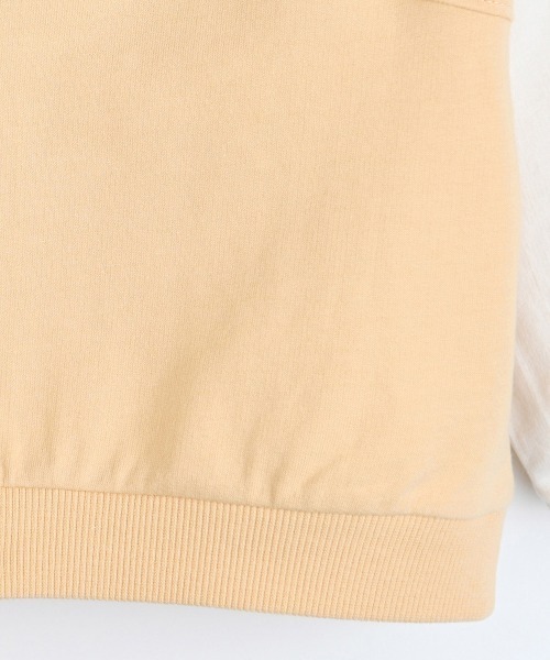 tシャツ フォックス刺繍配色長袖トップス キッズ 子供服 男の子 女の子
