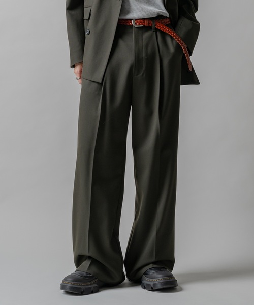 Casper John（キャスパージョン） スラックス Wool mix semi baggy