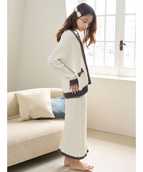 SNIDEL HOME ルームウェア 部屋着 ラメニットツイードワンピース