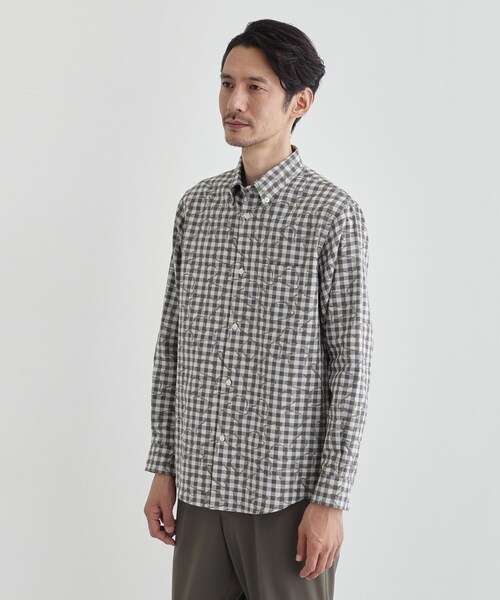 TAKEO KIKUCHI（タケオキクチ） シャツ チェックボーラーガーゼシャツ