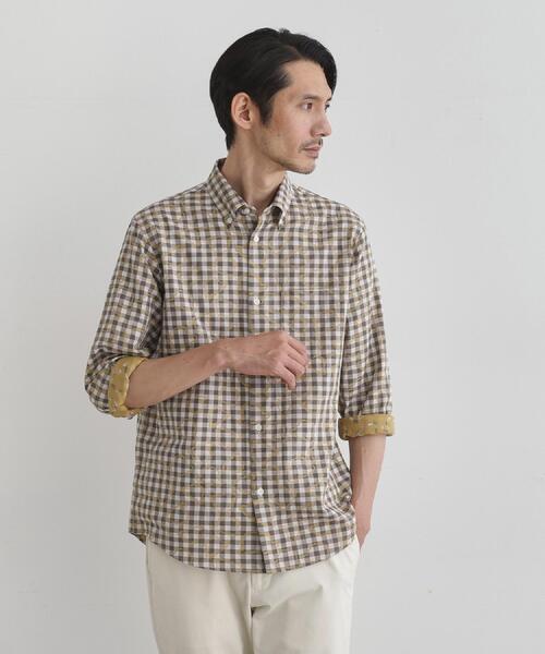 TAKEO KIKUCHI（タケオキクチ） シャツ チェックボーラーガーゼシャツ