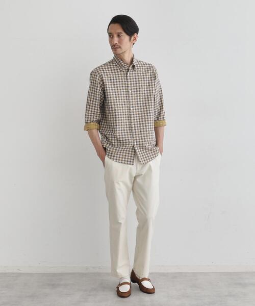 TAKEO KIKUCHI（タケオキクチ） シャツ チェックボーラーガーゼシャツ