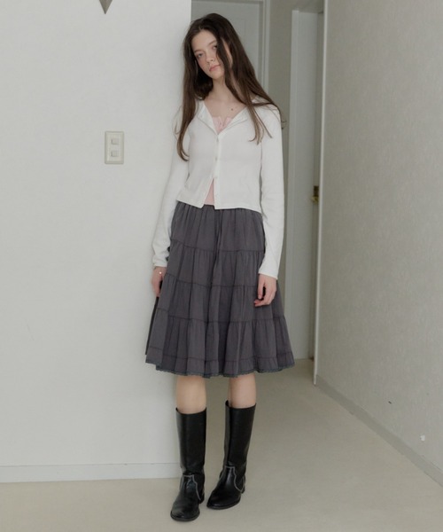 GIUNON スカート volume tiered lace skirt / ボリュームティアード