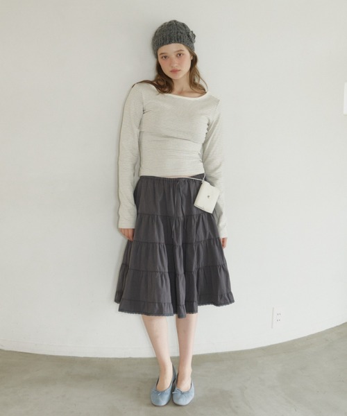GIUNON スカート volume tiered lace skirt / ボリュームティアード