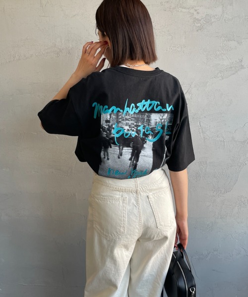 「Manhattan Portage」 半袖Tシャツ X-LARGE ブラック レディース_画像9
