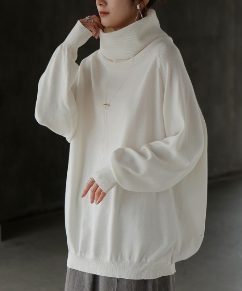 ウジョー Ujoh  タートルネック ニット セーター 2 アイボリー×ベージュ UJOH（ウジョー）の「STUDIOUS別注 タートルネックニット（ニット