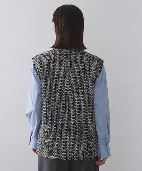 OPAQUE.CLIP（オペークドットクリップ） ベスト ジレ ツイードVネック