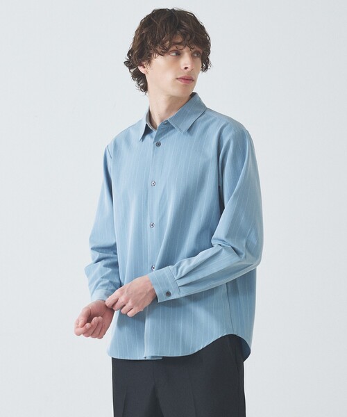 ANGLOMANIA カジュアルシャツ 38(S位) 青xグレー(ストライプ) 【古着】【中古】 中古・古着通販】Vivienne Westwood man (ヴィヴィアン ウェストウッド