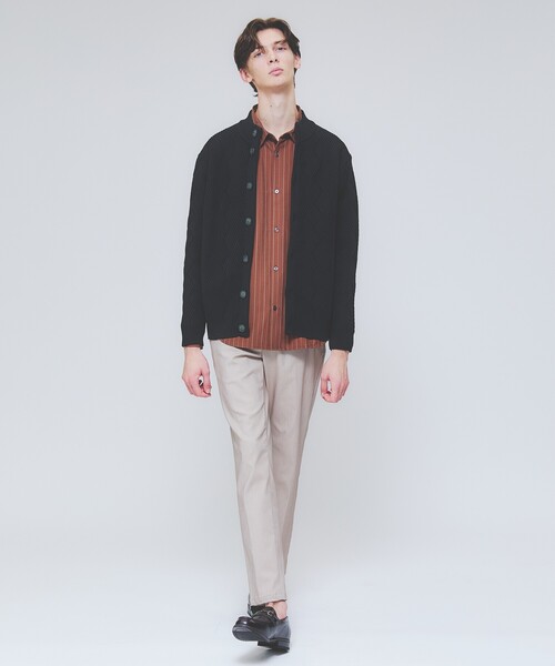 ABAHOUSE GRAY シャツ 「定番」レギュラーカラーストライプシャツ