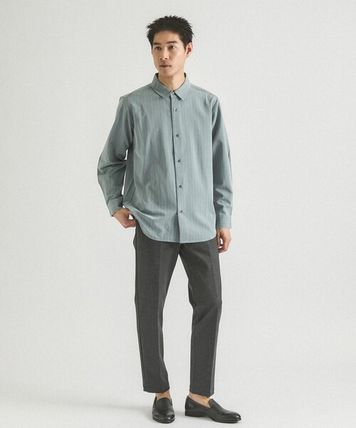 【グレー】クリア ストライプ レギュラーカラーシャツ クリア ストライプ レギュラーカラーシャツ｜OUTLET (MEN'S